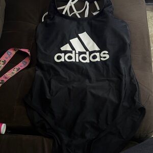 Adidas Black and White One-Piece Swimsuit